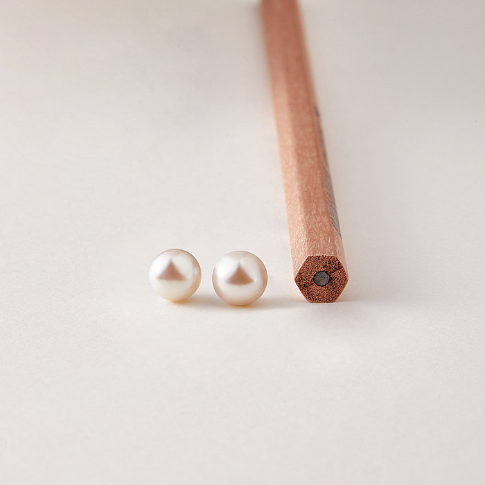1 Pair Commute Pearl Plating Copper 14K Gold Plated Ear Studs