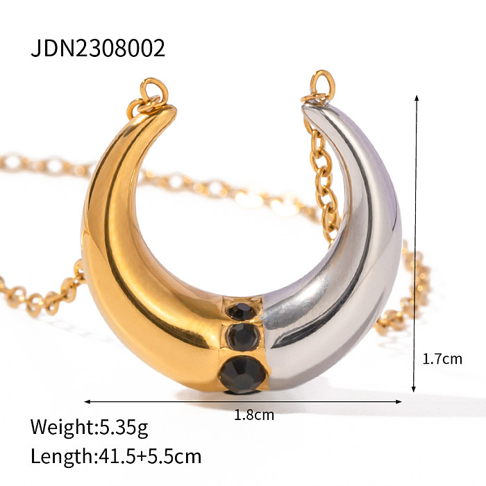 IG Style Horns طلاء الفولاذ المقاوم للصدأ قلادة أقراط مطلية بالذهب عيار 18 قيراط