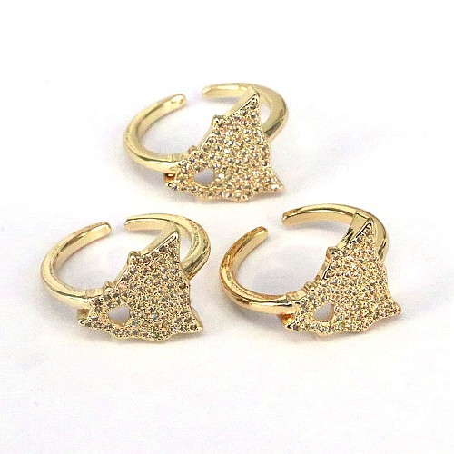 Hip-Hop Vintage Style Classic Style Solid Color Copper Plating Gold Plated Open Ring