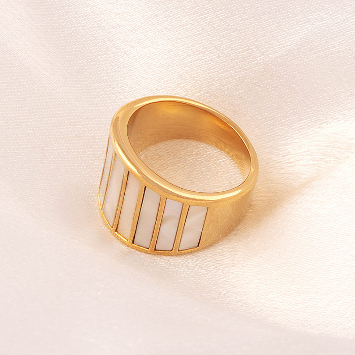 Classic Style Geometric Titanium Steel Plating Gold Plated Rings