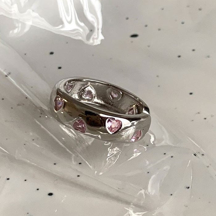 Elegante Herzform-Schmetterlings-Kupfer-Ringe mit unregelmäßiger Einlage aus Zirkon