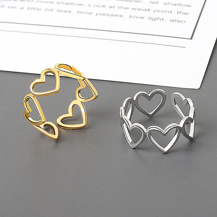 Koreanischen Stil Neue Hohle Liebe Stilvolle Öffnung Ring Frauen Ins Spezielle-Interest Design Trendy Einzigartige Herz-Förmigen Ring