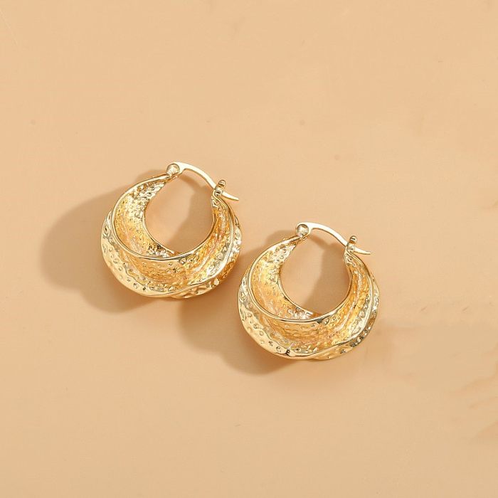 1 Pair Classic Style Round Plating Inlay Copper Zircon 14K Gold Plated Earrings