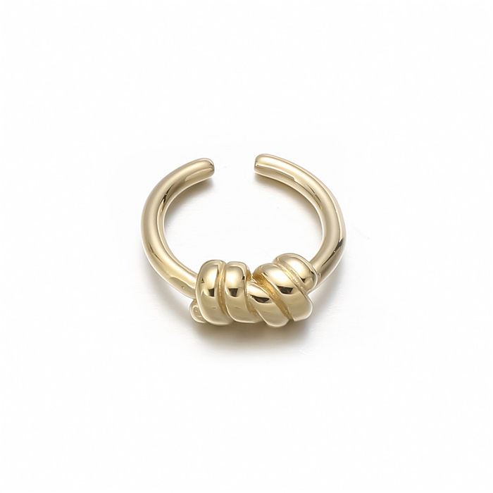 Offene Ringe im römischen Stil im Streetwear-Stil mit Schlangen-Edelstahlbeschichtung und Opal-18-Karat-Vergoldung
