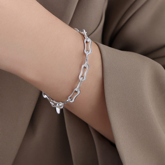 Hip-Hop Solid Color Titanium Steel Plating Bracelets Necklace