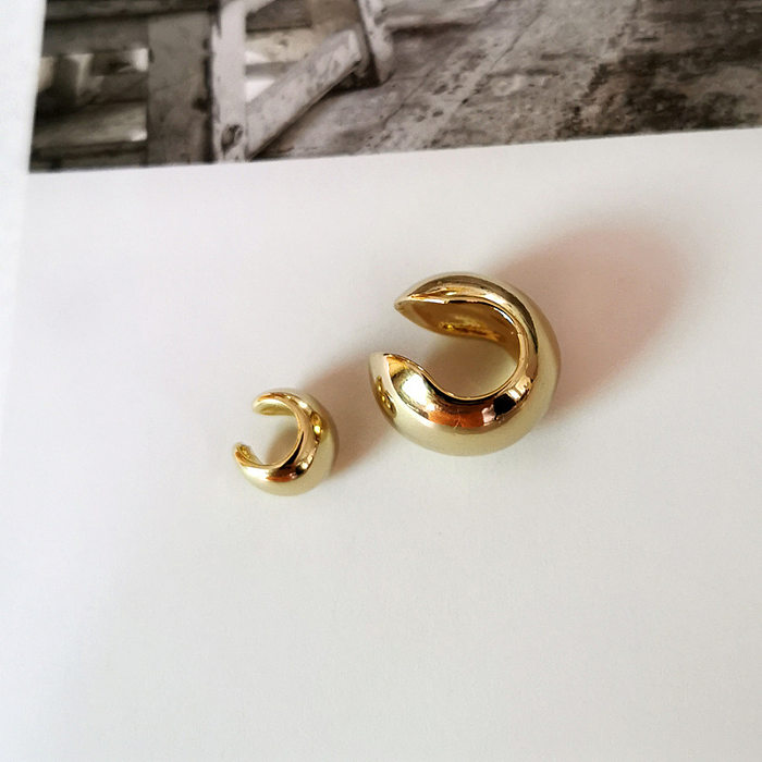 Streetwear C Shape Copper Ear Clips 1 Piece