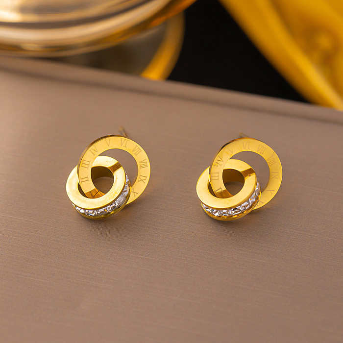 Commute Geometric Titanium Steel Plating Inlay Artificial Gemstones Bracelets Earrings Necklace