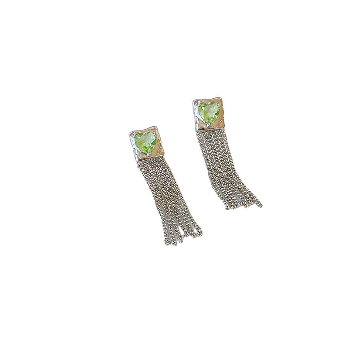 1 Pair Simple Style Korean Style Geometric Heart Shape Plating Inlay Copper Zircon Drop Earrings