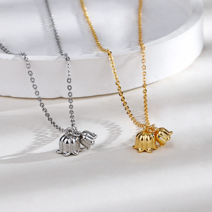 Simple Style Flower Copper Plating Gold Plated Pendant Necklace