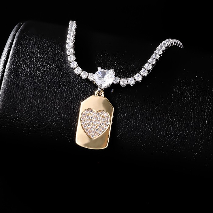 Collier pendentif en cuivre et Zircon, Style Simple et élégant, trèfle à quatre feuilles en forme de cœur, papillon, en vrac