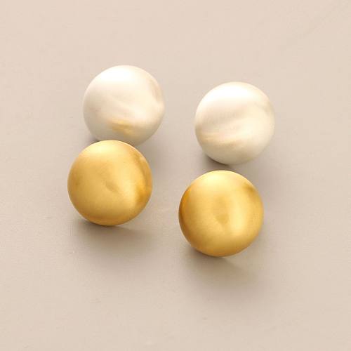 Simple Style Round Copper Gold Plated Ear Clips Ear Studs 1 Pair