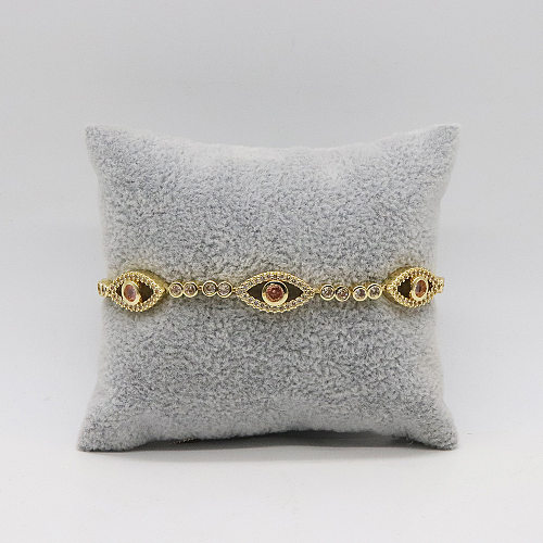Bracelets en verre incrustés de cuivre élégants pour dame oeil du diable