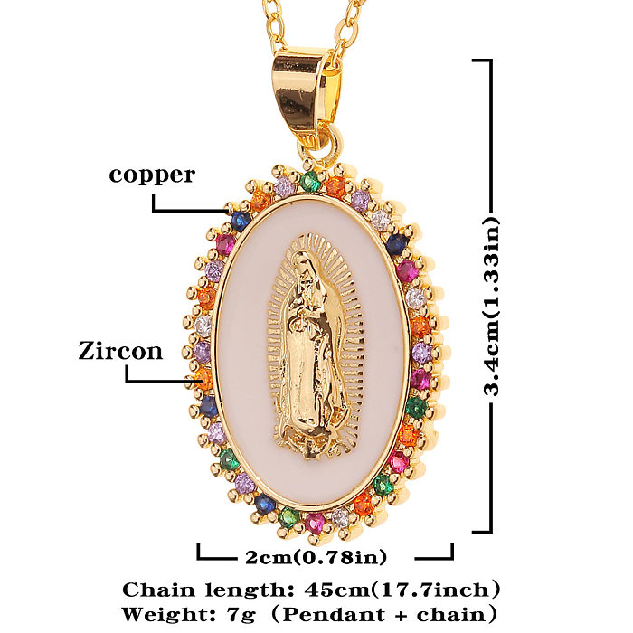 Pendentif religieux rétro en Zircon coloré, goutte d'huile, bijoux pour femmes