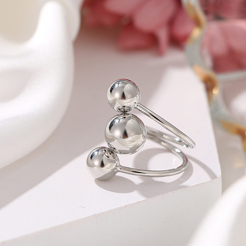 Glam Hip-Hop Solid Color Planet Copper Open Rings