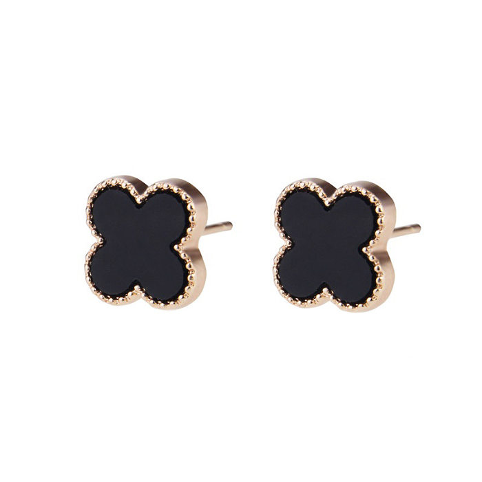 Korean Version Of Small Flower Stud Earrings Copper Inlaid Zirconium Earrings
