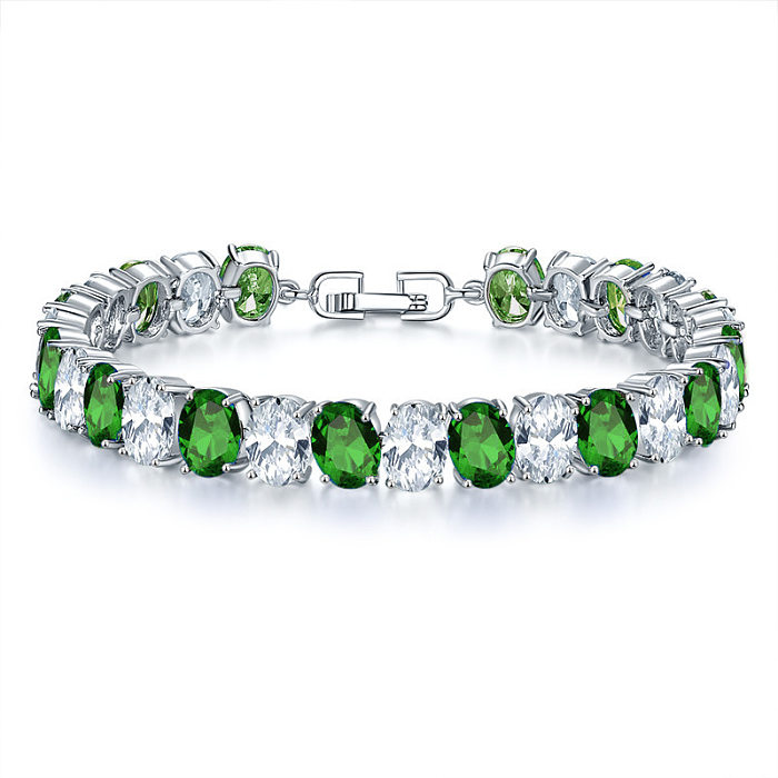 Casual Simple Style Classic Style Round Copper Inlay Zircon Bracelets