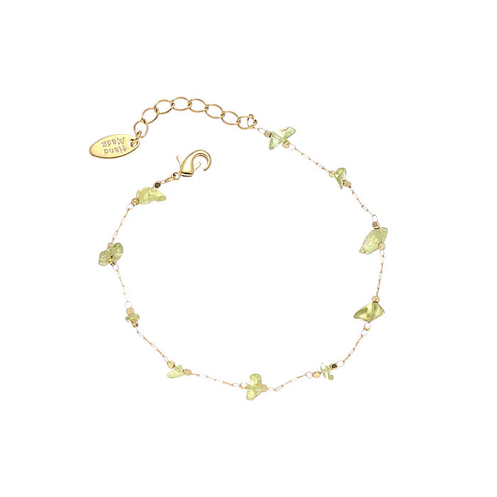 Elegant Lady Irregular Natural Stone Copper Bracelets Necklace