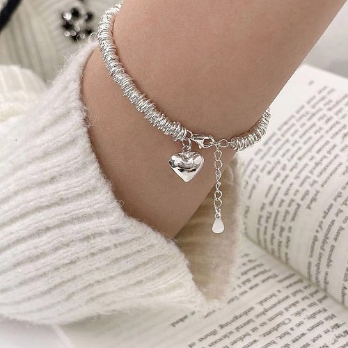 Simple Style Heart Shape Copper Plating Bracelets Necklace