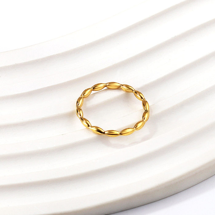 Anéis de aço inoxidável geométricos do zircão do estilo clássico simples do estilo no volume