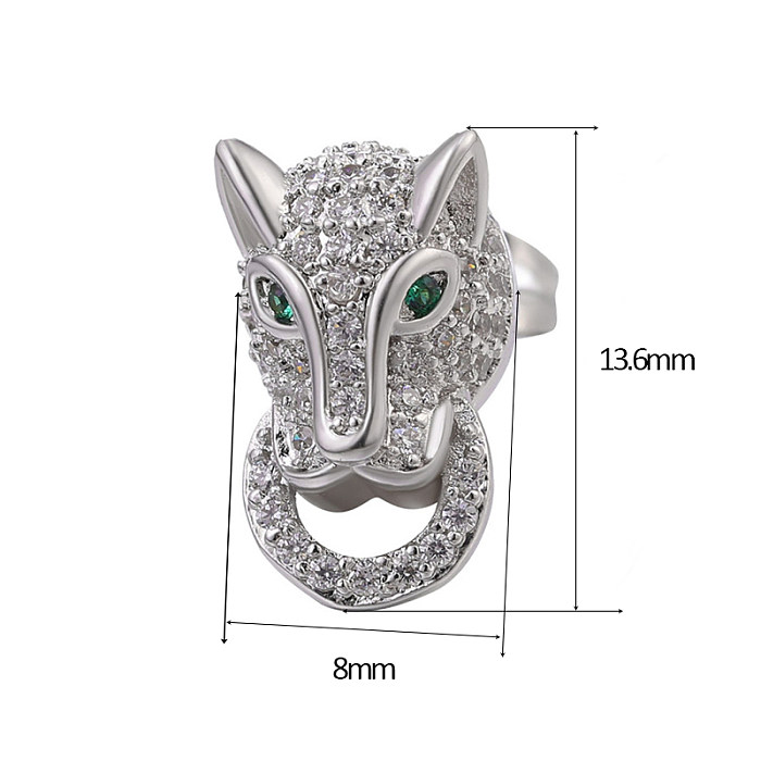 1 Pair Classic Style Animal Plating Inlay Copper Zircon 18K Gold Plated Gold Plated Silver Plated Ear Studs