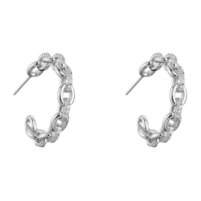 Style Vintage géométrique cuivre placage incrustation Zircon plaqué or 18K Bracelets boucles d'oreilles collier