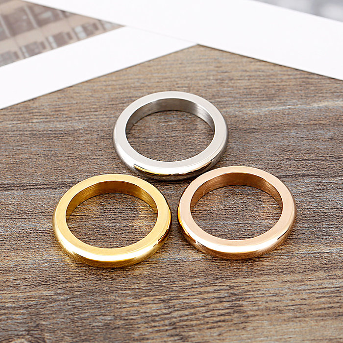 Simple Style Geometric Stainless Steel Plating Rings 1 Piece