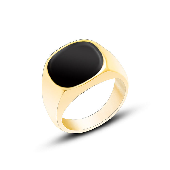 Black Shell Ring Titanium Ring Oval Ring Cross-border Steel Ring