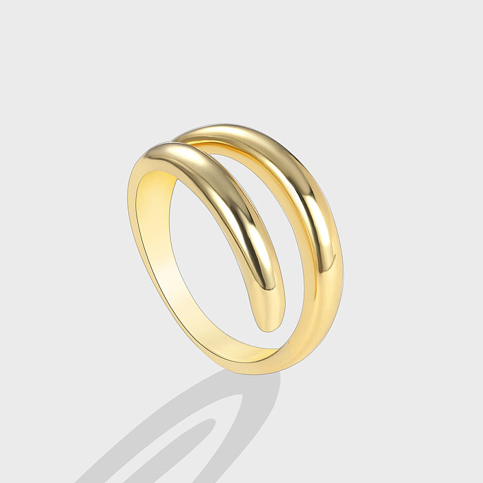 Anéis geométricos de revestimento de cobre de estilo simples