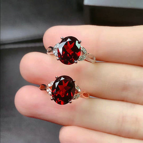 Fashion Oval Copper Inlay Artificial Gemstones Rings 1 Piece