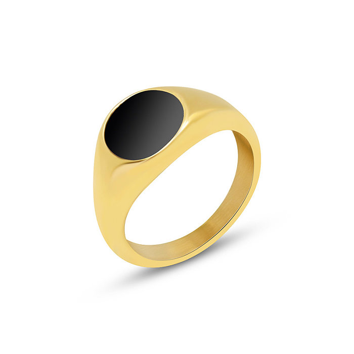 European And American New Black Drip Design Ring Titanium Steel Ring
