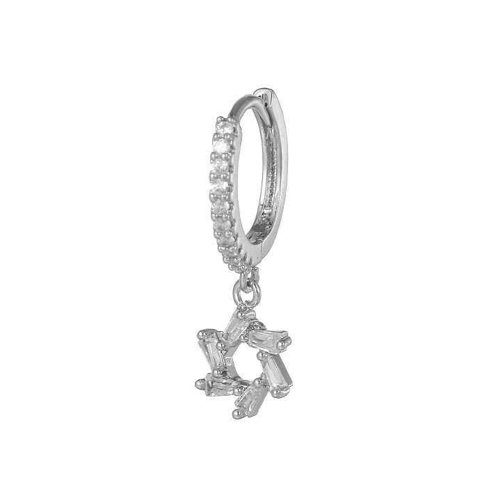 Fashion Snake Butterfly Brass Inlaid Zircon Drop Earrings 1 Piece