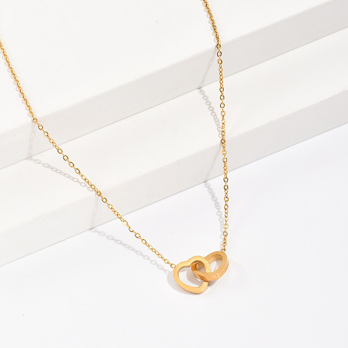 1 Piece Fashion Square Heart Shape Gourd Stainless Steel Copper Plating Pendant Necklace