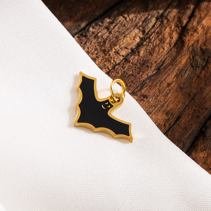 IG Style Gothic Halloween Pattern Stainless Steel Enamel 14K Gold Plated 18K Gold Plated Charms Necklace