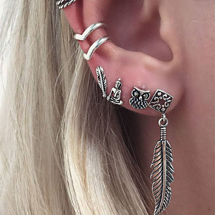 1 ensemble de boucles d'oreilles en cuivre géométrique, perles artificielles, Turquoise, Zircon, à la mode