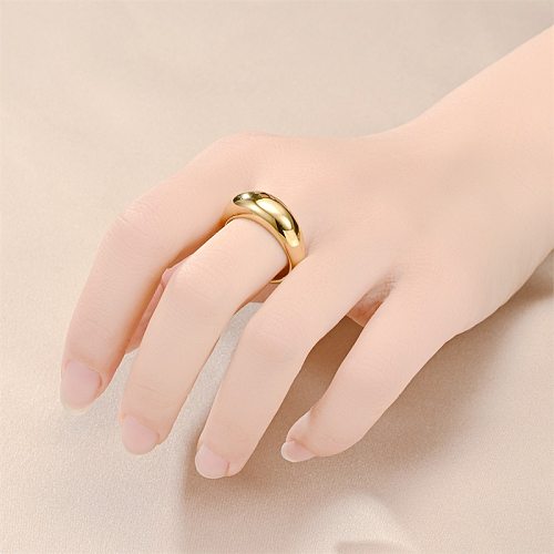 Simple Style Classic Style Solid Color Titanium Steel Polishing Plating Rings