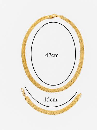 Collier de bracelets plaqué or 18K de placage de cuivre de couleur unie de style simple