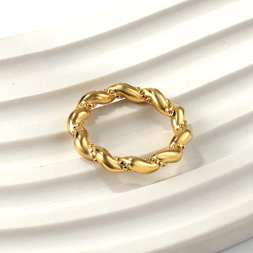 Simple Style Classic Style Geometric Stainless Steel Zircon Rings In Bulk