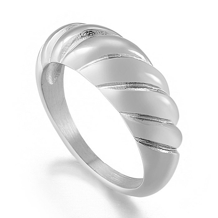 Cross-border Supply Type Twist Thread Ring Metal Croissant Ring Corner Round Ring