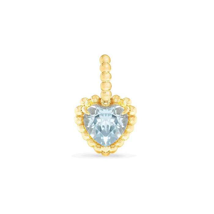 Elegant Water Droplets Heart Shape Rectangle Copper Inlay Zircon Pendant Necklace