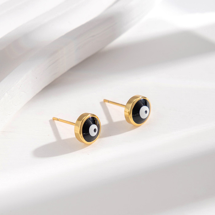 1 Pair Vintage Style Simple Style Devil'S Eye Copper Ear Studs