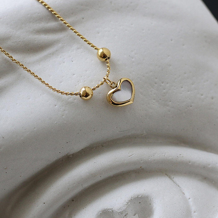 Colar de brincos banhado a ouro em formato de coração em estilo simples