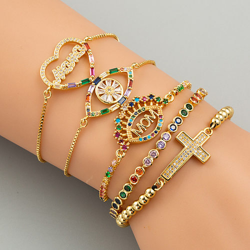 Gypsophila Rainbow Bracelet Creative Copper Micro-set Zircon Plated 18K Golden Bracelets Wholesale jewelry