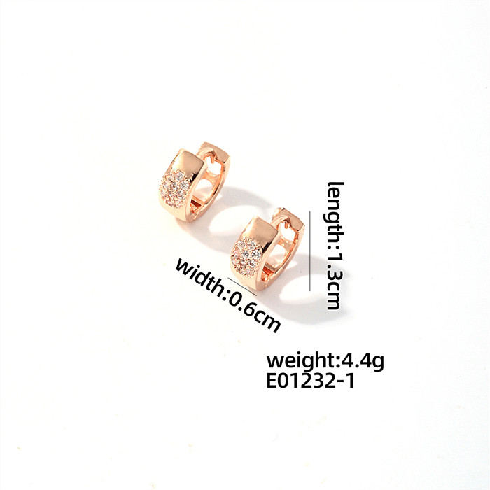 1 Pair Sweet Shiny Heart Shape Bow Knot Plating Inlay Copper Zircon Rose Gold Plated Earrings