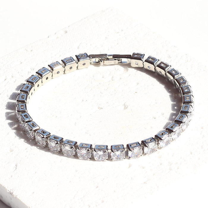 Bracelets en Zircon avec incrustation de cuivre géométrique pour dame élégante