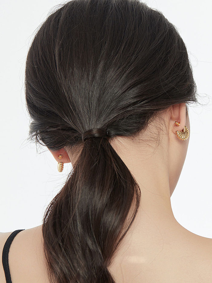 1 Pair IG Style Retro Solid Color Plating Copper Ear Studs