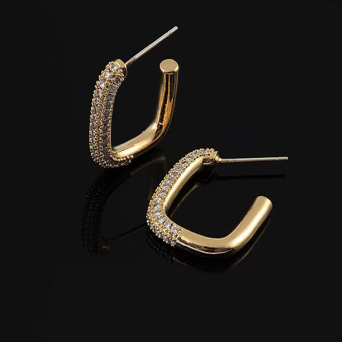 1 Pair Simple Style Geometric Plating Copper Ear Studs