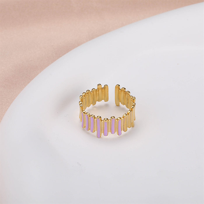 Anillos abiertos con revestimiento de acero inoxidable Sweet Stripe