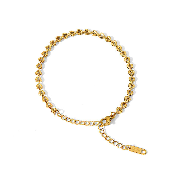 Simple Style Streetwear Solid Color Stainless Steel Plating 18K Gold Plated Bracelets Necklace