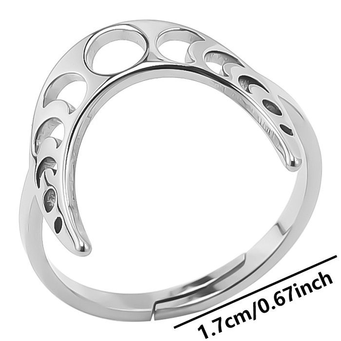 Simple Style Moon Stainless Steel Polishing Rings