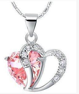 Simple Style Heart Shape Copper Inlay Zircon Pendant Necklace